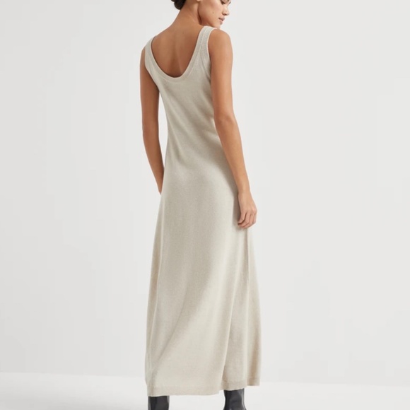 Brunello Cucinelli Cashmere Knit Dress Cool Beige - Picture 7 of 8